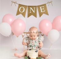 Bannière de premier anniversaire PAFU pour décoration de chaise haute-Fournitures de fête d'anniversaire unisexe pour bébé garçon fille et décorations de célébration