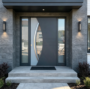 Porte de sécurité en acier inoxydable Qifan – Porte d'entrée moderne à ouverture latérale, étanche et durable pour les maisons - Product Image 3