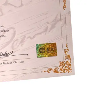 Certificato di laurea in carta di sicurezza per la stampa personalizzata del certificato di riconoscimento di autenticità