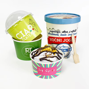 Tùy Chỉnh Sữa Chua Bao Bì Hộp Đông Lạnh Sundae Gelato Container Với Bằng Gỗ Nhựa Muỗng Takeout Sinh Thái Thân Thiện <span class=keywords><strong>Ice</strong></span> <span class=keywords><strong>Cream</strong></span> Cốc Giấy - Product Image 5