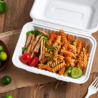 100% Compostable 9*6*3 "Contenedor de comida de concha Bagazo Caña de azúcar Hamburguesa Fiambrera