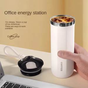 Mug à café en acier inoxydable 350/500 ml, tasse à eau isolée, gourde isotherme à double paroi portable, anti-fuite avec couvercle, tasse à café de voyage - Product Image 3