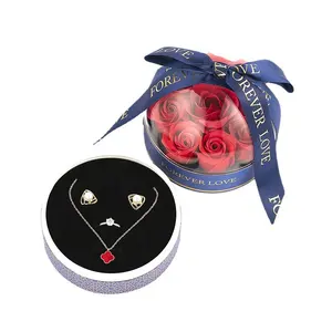 Valentines day gift 2024 romantic preservation gorgeous red rose ring box for proposal