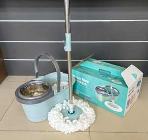 Ensemble serpillière et seau rotatif à 360 degrés très populaire et réglable pour le nettoyage de la salle de bain et l'entretien ménager - Product Image 3