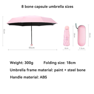 <span class=keywords><strong>Parapluie</strong></span> pliant promotionnel en gros à 5 sections avec commande manuelle, 6 baleines, design moderne avec protection UV, format <span class=keywords><strong>mini</strong></span> <span class=keywords><strong>de</strong></span> <span class=keywords><strong>poche</strong></span> - Product Image 4