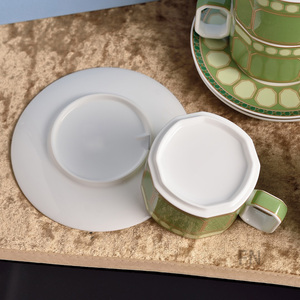 ชุดคอฟฟี่พอร์ซเลน15ชิ้นสีเขียวหรูหราสำหรับตกแต่งบ้านสไตล์ยุโรป - Product Image 4