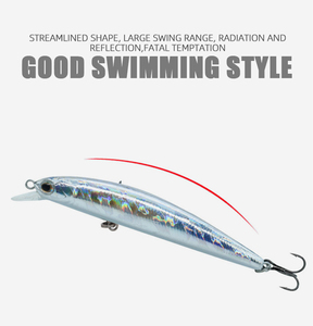 Pesca subacquea personalizzata 1 pezzo ABS 108mm 11.5g che affondano esche artificiali pesca esca Minnow per trespolo - Product Image 3