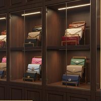 2 Paket Rak Pajangan Tas 3 Tingkat Berlapis Emas dari Baja Tahan Karat untuk Dompet, Tas Tangan, Organizer Meja, Rumah