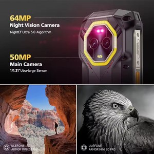 Ulefone Armor Mini 20 สมาร์ทโฟนพันธุ์อึด 8GB+256GB กล้องมองกลางคืน หน้าจอ 4.7 นิ้ว HD ภาษาอังกฤษ Android 15 MediaTek Helio G99 Octa Core 4G NFC - Product Image 5