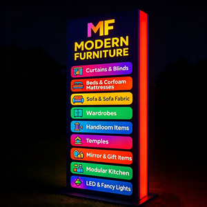 Weatherproof wall mount <b>sign</b> Monochrome LED illuminated <b>sign</b> Rectangle advertising <b>light</b> box Aluminum frame <b>light</b> box - Product Image 2