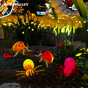 Vente en gros de lumières de Noël LED étanches pour l'extérieur Insecte Coccinelle Abeille Cigale Musique rampant Lumières de fêtes d'Halloween rougeoyantes - Product Image 5