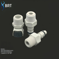 Raccords de tuyauterie BRT 3/8 à raccord rapide mâle-femelle en plastique pour la réfrigération cyclique