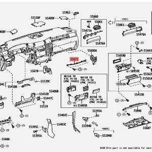 ชุดแต่งคอนโซล Lexus รุ่น 55471-60180 แถบโครเมียมเงา สำหรับ LX570 ปี 2008-2012 - Product Image 4