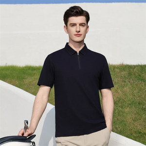 เสื้อโปโลผู้ชาย สีกากีอ่อน ใยโพลีเอสเตอร์ สีพื้น ใส่ได้ทุกวัน ชุดยูนิฟอร์มสำนักงาน - Product Image 4