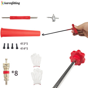 Kit d'outils pour valves TR413 (3/7/13/22/30 pièces), kit de réparation de tiges de valve de pneu avec outil d'installation et de démontage de valve, jauge et rallonges - Product Image 1