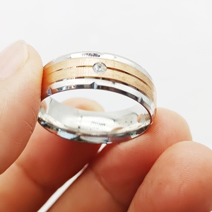 Fascia nuziale fatta a mano in acciaio inossidabile in titanio stile classico stile anniversario rosa <span class=keywords><strong>d</strong></span>'<span class=keywords><strong>oro</strong></span> Cz Fashion <span class=keywords><strong>anelli</strong></span> regalo <span class=keywords><strong>per</strong></span> lui - Product Image 5