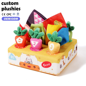 Jouet sensoriel en peluche douce pour bébés <span class=keywords><strong>avec</strong></span> certificat CE, boîte à mouchoirs, papier froissé et foulards colorés - Product Image 1