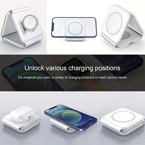 Cargador Inalámbrico Magnético <span class=keywords><strong>3</strong></span> en 1 para iPhone 15 14 <span class=keywords><strong>13</strong></span> 12, para IWatch y AirPods, Estación de Carga Rápida de 15W, Cargador Plegable - Product Image 3