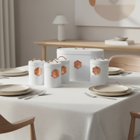 Boîte de conservation alimentaire multifonction moderne en acier inoxydable hermétique et écologique, pot à café, thé, sucre, pour comptoir de cuisine