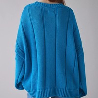 Pull en tricot décontracté surdimensionné pour femme, col rond, automne