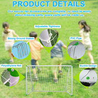 But de football portable en plastique 182x120cm, mini filet de football pour terrain de jeu, plage, pelouse, loisirs en famille et scolaires