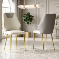 Chaise de salle à manger moderne en cuir PU avec mousse haute densité et structure en acier carbone pour la maison, les restaurants et les hôtels (vente en gros)