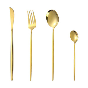 Portuguese Cutlery Set Stainless Steel Gold <b>Silver</b> 4 Piece Knife Fork Spoon For Hotels Restaurants Steakhouses - Product Image 5