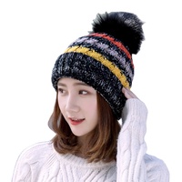 HK09 toptan yeni moda kadın erkek kıvrımlı yün sonbahar ve kış şapka açık nervürlü kürk örme top sıcak örme kapaklar