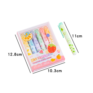 Set de 6 Marcadores <span class=keywords><strong>Pastel</strong></span> Kawaii, Estéticos, <span class=keywords><strong>Pequeños</strong></span> y Portátiles, con Forma de Frutas y Verduras, Creativos - Product Image 2