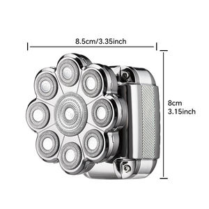 Rasoir Électrique Multifonctionnel 9D à Prix Abordable pour Hommes Chauves, Tondeuse 6-en-1 Rechargeable Sans Fil pour Barbe et Nez - Product Image 2