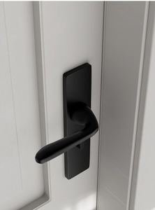 Serrure de <span class=keywords><strong>porte</strong></span> silencieuse magnétique mécanique en aluminium oxydé pour chambre à coucher, utilisation intérieure, noir or, remplacement, design moderne - Product Image 4
