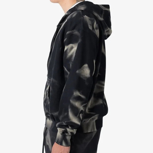 Sweat-shirts à capuche zippés pour hommes en coton doux 100% coton, poids lourd, personnalisés, délavés au soleil et brodés, épaules tombantes, streetwear thermique - Product Image 4