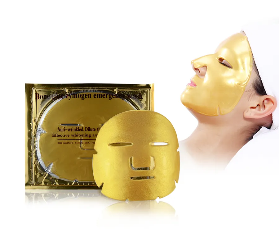 private label korean skincare collagen crystal spa 24k gold whitening hydrating moisturizing facial face mask beauty sheet OEM