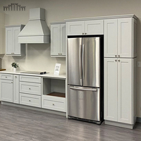 Unit Kabinet Dapur RTA MDF Shaker Door Berbingkai Vietnam Soft Close untuk Proyek Bangunan