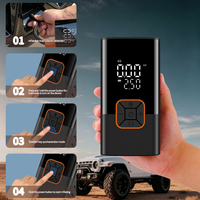 High Power 55W Cordless Portable Air Compressor 20L/min Rechargeable Tire Inflator Air Pump Auto Stop With Flash Lights