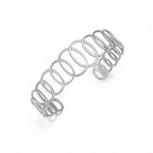 Amy Amy Fashion <b>Bangle</b> Cuff <b>Bracelet</b> <b>Silver</b> Plated Alloy Women's Jewelry PE1156 Trendy Gift - Product Image 1