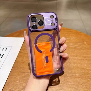 Funda para Teléfono con Lente de Vidrio, Soporte Metálico, Botones Transparentes, Carga Inalámbrica Magnética para iPhone 17 16 Pro Max 15 14 13 12 Plus - Product Image 4