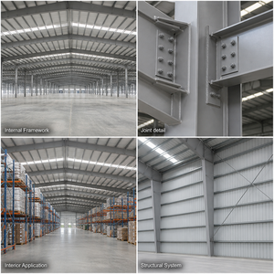 Almacén de Estructura de Acero Prefabricado Ligero para Pequeños Talleres, Regiones Frías, Almacenamiento de Productos Industriales - Product Image 5