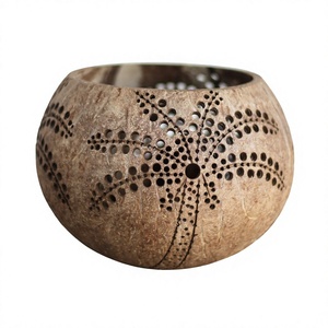 100% Biodegradable Handicraft Coconut Shell Heat Resistant Durable Tea Light Holder & <b>Candle</b> Holder Engrave Laser Logo - Product Image 6