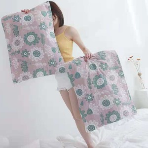 Taie d'oreiller en gaze de coton Qidou 52x78 cm, imprimé tournesol bleu, douce et respirante, pour adultes et couples - Product Image 2