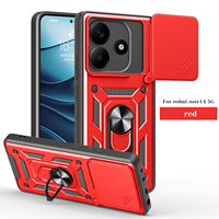 Étui pour téléphone Redmi Note 15/14/13 5G, matériau TPU PC, antichoc, design à fenêtre rabattable, support intégré