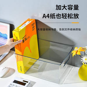 Contenedor de almacenamiento de plástico transparente, rectangular, 480g, apilable, para juguetes, papelería, organizadores de escritorio, libros, cosméticos - Product Image 5