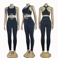 Ensembles de yoga de luxe pour femmes, vêtements personnalisés avec logo, vêtements de créateur pour femmes, ensemble deux pièces, pantalon décontracté, tenue de sport à manches courtes pour l'été