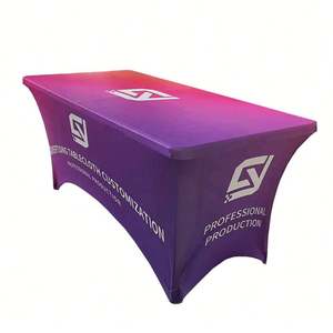 Table Cover Custom Trade for Show Sublimation Printed Logo Polyester Waterproof Fitted Stretch Spandex <b>Square</b> - Product Image 6