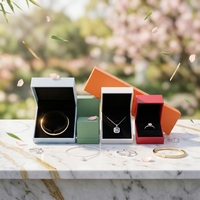 Boîte d'emballage pour bijoux en papier kraft simple, rectangulaire, à rabat, pour bague, collier, bracelet, boîtes cadeaux pour bijoux personnalisées et recyclables