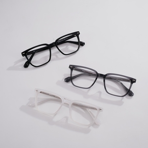 Montura de Gafas Cuadradas Clásicas de Acetato, Unisex, Anti Luz Azul, Gafas Ópticas Graduadas, Negro, Gris, Blanco Lechoso, Gafas de Moda - Product Image 1