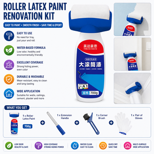 Kit Profesional de Rodillos para Repintado de Paredes, Juego de Herramientas para Reparación y Decoración de Paredes con Pintura de Látex - Product Image 1