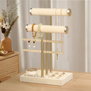 3 Layer <b>Jewelry</b> Stand Display Rack Earing Necklace Bracelet T-bar Storage Holder Metal Display Rack - Product Image 3