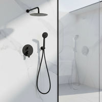 Pommeau de douche rond en laiton pour salle de bain, robinet de douche rotatif chromé dissimulé
