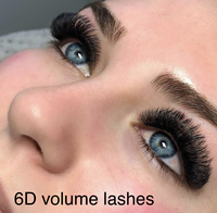 Gros cils faux vison à court base 0.07mm cils 6D premade volume fans de luxe cils